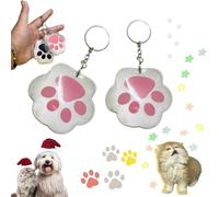 2 portachiavi in pelliccia di cane, simpatici portachiavi a forma di zampa di gatto, scatola per ricordi personalizzati, per collezionisti di ricordi per animali domestici, regali commemorativi per