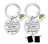 2 portachiavi ispiratori arcobaleno, portachiavi per regali di Natale e compleanno per signore grazie a colleghi e amici, Lucite trasparente.