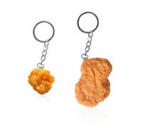 2 Portachiavi, Pepite Di Pollo Fritto E Stampi Per Popcorn Di Pollo, Divertenti Ciondoli Creativi, Regali Divertenti, Adatti Per La Decorazione Della Borsa.