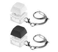 2 portachiavi per tastiera, tastiera giocattolo, portachiavi staccabile, portachiavi giocattolo in rilievo (bianco + nero)