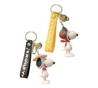 2 portachiavi Snoopy, simpatici ciondoli a forma di anime con Snoopy, personalità 3D, in metallo, decorazione regalo per uomini, ragazze e ragazzi, 1, 1