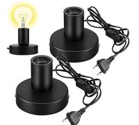 2 portalampada E27 con interruttore, attacco E27 nero, attacco con cavo, con cavo da 1,8 m, interruttore per sospensione della lampada, per decorazione della casa, bar, decorazione (senza lampada)