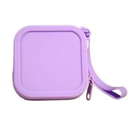 2 portamonete in silicone piccolo quadrato, portatile, impermeabile, da viaggio, per cosmetici, mini portamonete da viaggio, Viola, Viola