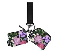 2 portamonete per donne e ragazze di grande capacità con cinturino da polso, Modello Fiori Selvatici Camomilla Estiva, 4.13"(L) x 3.5"(W), Accessorio da viaggio