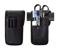 2 portapenne da cintura, multifunzionale, regolabile, astuccio per matite tattiche rimovibili, custodia per matite per uso militare, può contenere penne, torcia, righelli e forbici, nero