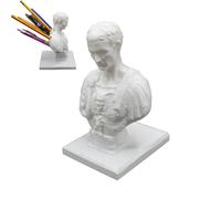 2 Portapenne Giulio Cesare - Portapenne da Scrivania Divertente | Organizzatore Portapenne per Statuette Caesar in Resina | Busto Giulio Cesare Portapenne per Desktop, Aula, Ornamento da Scrivania