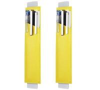 2 portapenne regolabili con elastici in pelle, giallo