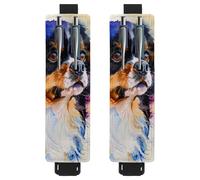 2 portapenne regolabili con fascia elastica per quaderni, in pelle PU, portapenne, custodia per riviste, libri, agende, raccoglitori, tablet, motivo: cane Cavalier King Charles Spaniel