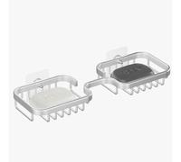 2 portasapone da doccia per parete doccia, portasapone per bagno, portasapone in alluminio antiruggine per cucina, quadrato (argento), confezione da 1