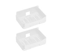 2 portasapone da parete con fori di drenaggio, design a forma di nondrill, per doccia, cucina, bagno, saponi, portasapone da cucina