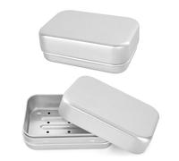 2 Portasapone in Alluminio con Griglia di Scolapiatti Estraibile,Adatto per Tutti i Saponi Solidi,Portasapone da Viaggio,Antiruggine, Portasapone
