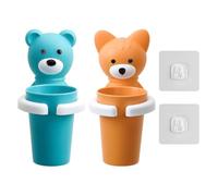 2 portaspazzolino cartoni animati, portaspazzolino per bambini, porta spazzolini a ventosa, supporto da parete