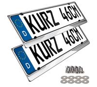 2 Portatarga 100% Acciaio Inox 46cm Lucidato Cromo Porta Targa 460mm