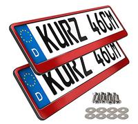 2 portatarga corta, 46 x 11 cm, 460 x 110 mm, portatarga (rosso lucido)