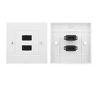 2 Porte HDMI Piastra a Muro Componente HDMI Composito Audio Video Presa a Muro Pannello di Supporto, per Proiettore e Home Theater Bianco