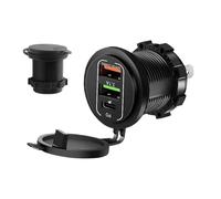 2 porte USB Car Charger, Quick Charge Phone Adapter, compatibile con trucchi, camper e motocicli, Plug compatto per viaggi, Commuting, e uso quotidiano, Fast Reliable Power for Smartphones Tablets