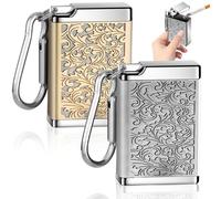 2 posacenere tascabile da viaggio, mini posacenere da viaggio, in metallo, con portachiavi per campeggio, fumo in interni o esterni (oro + argento)