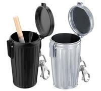 2 posacenere tascabile da viaggio per sigarette, posacenere tascabile, inodore, con coperchio e anello portachiavi, mini posacenere portatile per viaggi, campeggio, viaggi (3)
