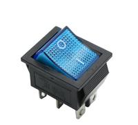 2 Position KCD4 Rocker Switch ON-Off 4 Pins /6 Pins Electrical Equipment with Light Power Switch Switch Cap 16A 250VAC/ 20A 125V(Blue,4 Pins)