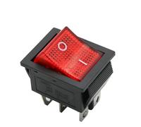 2 Position KCD4 Rocker Switch ON-Off 4 Pins /6 Pins Electrical Equipment with Light Power Switch Switch Cap 16A 250VAC/ 20A 125V(Red,4 Pins)