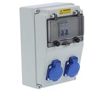 2 Posizioni Distributore di corrente a parete, Presa 16A 220-250V Distributore di Potenza, Distributore di Potenza Cantiere, per Ambienti Umidi, Distributore di Potenza(#1)