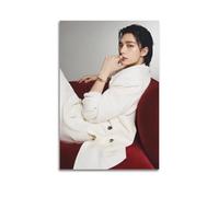 2 poster decorativi su tela con immagine di HYUNJIN di Stray Kids, poster decorativo da parete e stampa artistica moderna per camera da letto (50 x 75 cm)