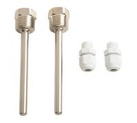 2 pozzetti termometrici per sensore di temperatura con filettatura G 1/2 in acciaio inox, tasca a manicotto ad immersione progettato per fluidi industriali (8 x 100 mm)