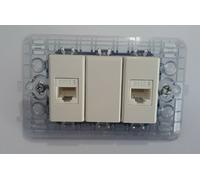 2 presa di rete dati rj45 cat6 bticino matix bianco con supporto, viti e tappo