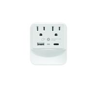 2 Presa Multipla Con 1 USB-A E 1 USB-C Con Luce LED Bianca