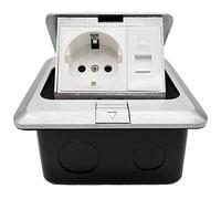 2 prese da incasso a terra, 1 presa + 1 rete, presa retrattile per pavimento, per tavolo, ufficio, ristorante, supermercato, biblioteca, caffetteria, esposizione