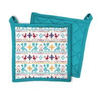 2 Presine da cucina 20cm*20cm (Pavoncella Celeste)