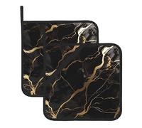 2 presine per cucina resistenti al calore presina nero oro marmo caldo pad per controsoffitti forno presina per cottura cottura cucina tappetino caldo sottopentola 20,3 cm Hot Pad