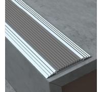 2× Profilo per bordi scale autoadesivo, bordo antiscivolo for scale, gradini for scale in alluminio scanalato, protezione for bordi ispessita e resistente all'usura(Gray,100cm/3.28ft)