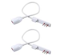 2 Prolunghe bianca da 50cm con spina ultrapiatta 10A e presa 10A, spina piccola, ideale per spazi ristretti, dietro mobili e elettrodomestici, prolunga salva spazio