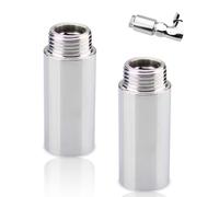 2 prolunghe per rubinetto, 1/2 pollici x 80 mm, 1/2" IG x 1/2" AG, 80 mm in acciaio inox, prolunga per soffione doccia per riscaldamento e installazione acqua potabile