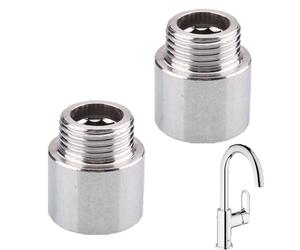 2 prolunghe per rubinetto da 1/2 pollici, prolunga per rubinetto in acciaio inox, prolunga per rubinetto dell'acqua, rubinetto di intercettazione, rubinetto, valvole angolari (lunghezza 2 cm)