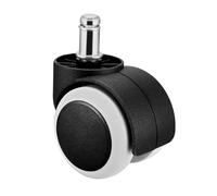 2" PU ruote gemellate standard universale 11mm stelo ruota orientabile bianco,5X