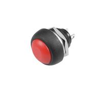 2 pulsanti momentanei 12mm rossi SPST NO a testa piatta tonda