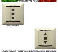 2 PULSANTI RADIO FR 433,92 MHZ A PARETE PER CENTRALE TAPPARELLA APRE STOP CHIUDE