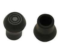 2 puntali per bastoni a pera in gomma 18 mm nero Nero