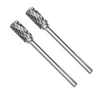 2 punte per smerigliatrice in carburo di tungsteno, ad alta velocità, in acciaio al carburo di tungsteno, a doppio taglio, cilindriche, accessori per plastica, legno, metallo, acciaio, rettifica,