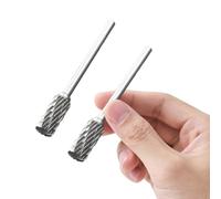 2 punte per smerigliatrice in carburo per utensili rotanti Dremel ad alta velocità a doppio taglio in acciaio al tungsteno, punta cilindrica per intagliare file cilindrici, per plastica, legno