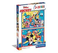 Clementoni Puzzle Supercolor Mickey si diverte con gli amici Disney 2x20 pezzi Made in Italy 3 anni