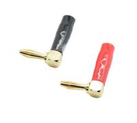 2 pz/1 coppia Ad Angolo Retto di 90 Gradi 4mm Spina A Banana Vite Tipo L Binding Post Amplificatori Video Altoparlante Adattatore connettore rosso nero