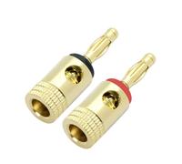 2 pz/1 paio SPINE A BANANA Connettore a Banana da 4 MM placcato in oro con bloccaggio a vite for connettori for altoparlanti jack Audio Nero e Rosso