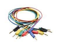2 pz 2mm Linea di Filo di Prova K2 Spina a Banana Connettore Coda di Saldatura Pieghevole Impilabile Cavo Esperimento Rame Puro Placcato Oro 50 cm(2pcs black)