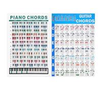 2 pz 30 x 21 cm Tabella Accordi Pianoforte e Tabella Accordi Chitarra, Poster Accordi Pianoforte Multicolore Spartiti accordi Chitarra Impermeabili per Principianti Teoria Chitarra Pianoforte