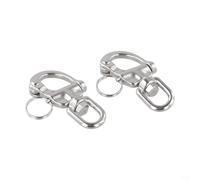 2 pz 316 In Acciaio Inox Quick Release Snap Grillo Con 360 Gradi Anello Girevole Per Marine Barca A Vela Rigging Corda Connettore Hardware 70mm Tono Argento Heavy Duty Set di Montaggio