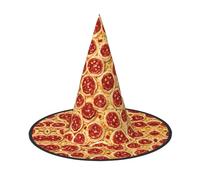 2 pz 3D Pizza Pepperoni Halloween Cappello da Strega per le Donne Tesa Larga Pieghevole Punta Cap per Halloween Party