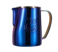 2 pz 400 ml/600 ml Elegante In Acciaio Inox Brocca di Caffè Latte Schiuma Tazza di Crema Maker Barista Mestiere Espresso Latte Art brocca Strumento(Blue,400ml)
